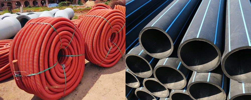 so sánh ống HDPE gân xoắn và ống HDPE tròn