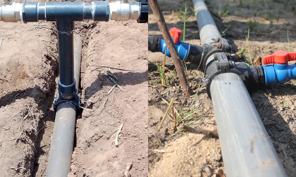 kết nối đai khởi thủy hdpe với ống pvc