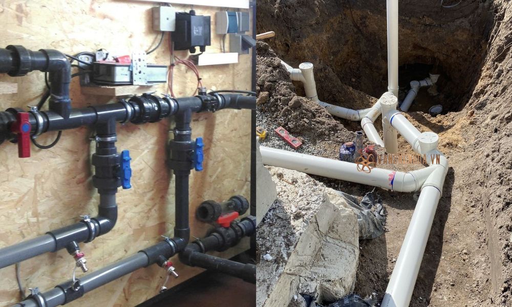 ứng dụng cút chếch upvc d110