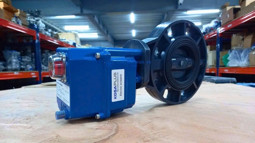 giải pháp không gian vận hành van bướm nhựa điều khiển điện