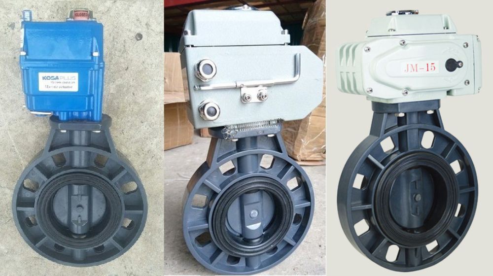 kháng hóa chất tốt của van bướm nhựa điều khiển điện