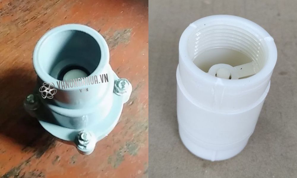 kiểu kết nối van 1 chiều nhựa phi 34