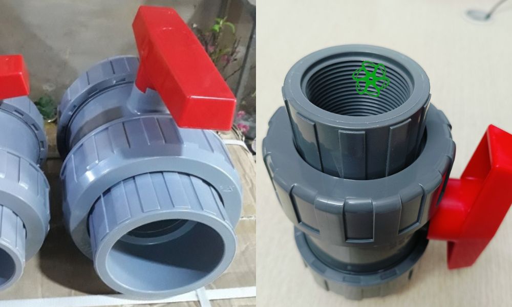 kiểu kết nối van bi nhựa rắc co