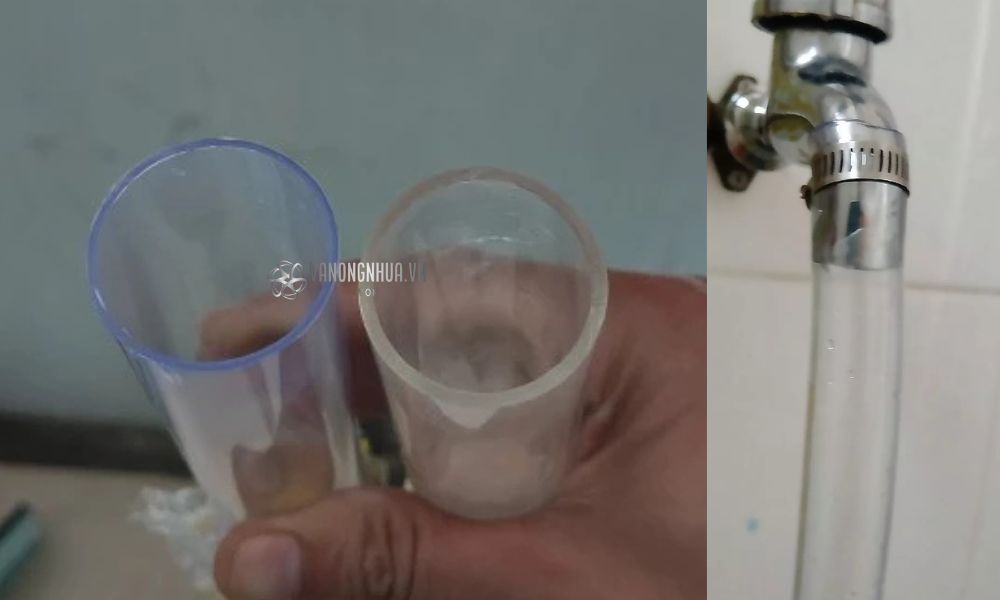 ống nước trong suốt vẩn đục đổi màu