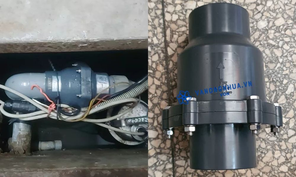 ứng dụng van 1 chiều nhựa phi 60
