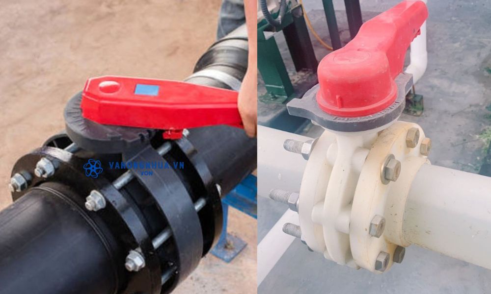 ứng dụng van bướm nhựa tay gạt