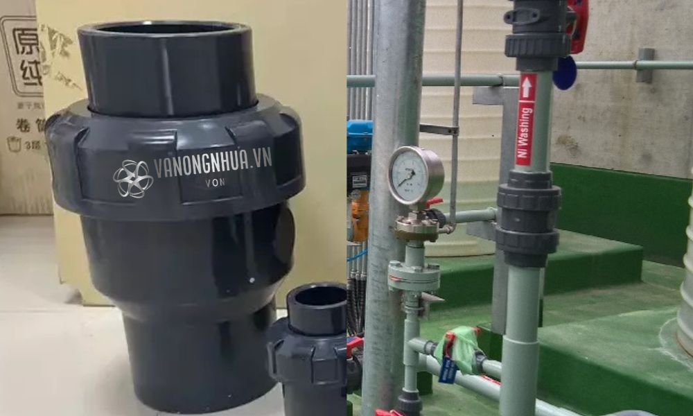 van 1 chiều nhựa phi 90 chịu hóa chất
