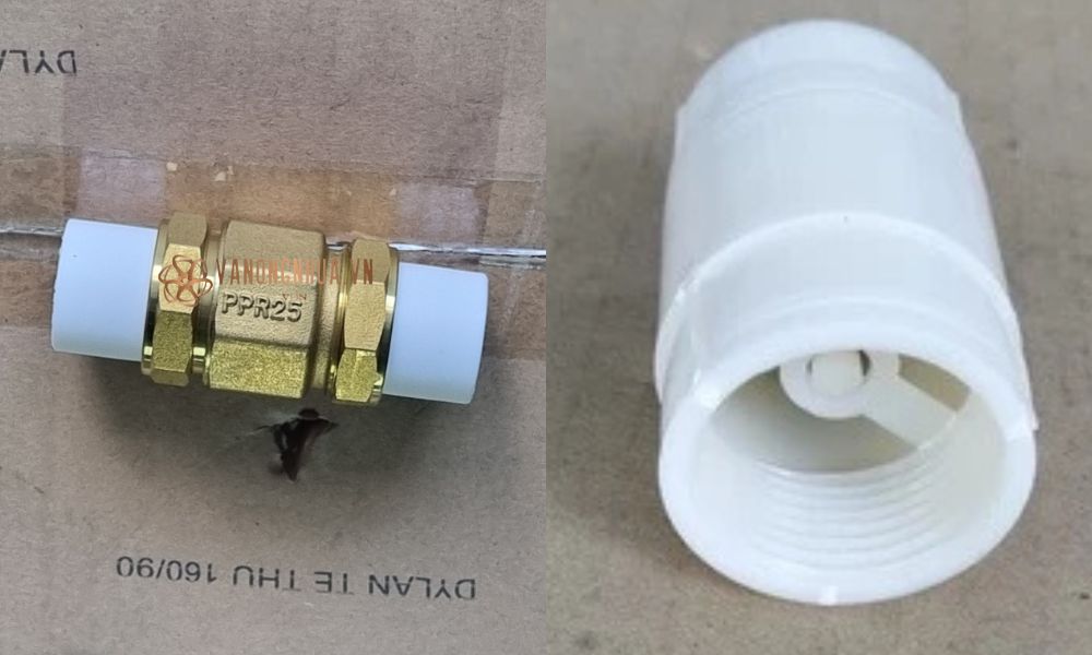 van 1 chiều ppr d25 và van pvc