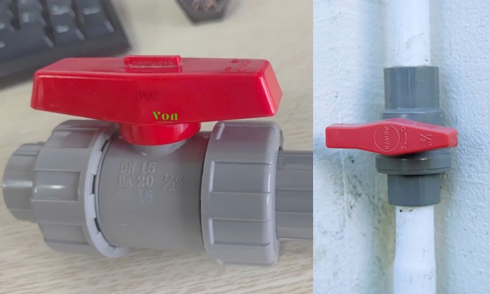 van nhựa pvc dạng van bi