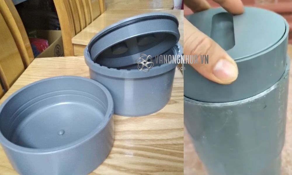 bịt xả thông tắc pvc 140 và nắp bịt