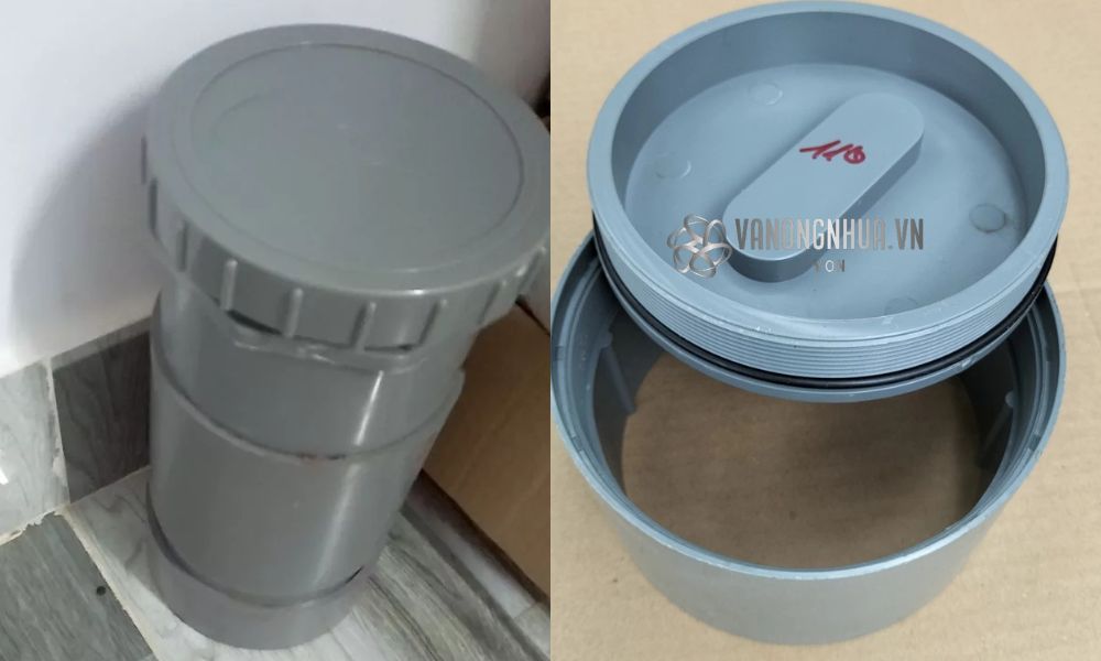 kiểu kết nối bịt xả thông tắc pvc 110