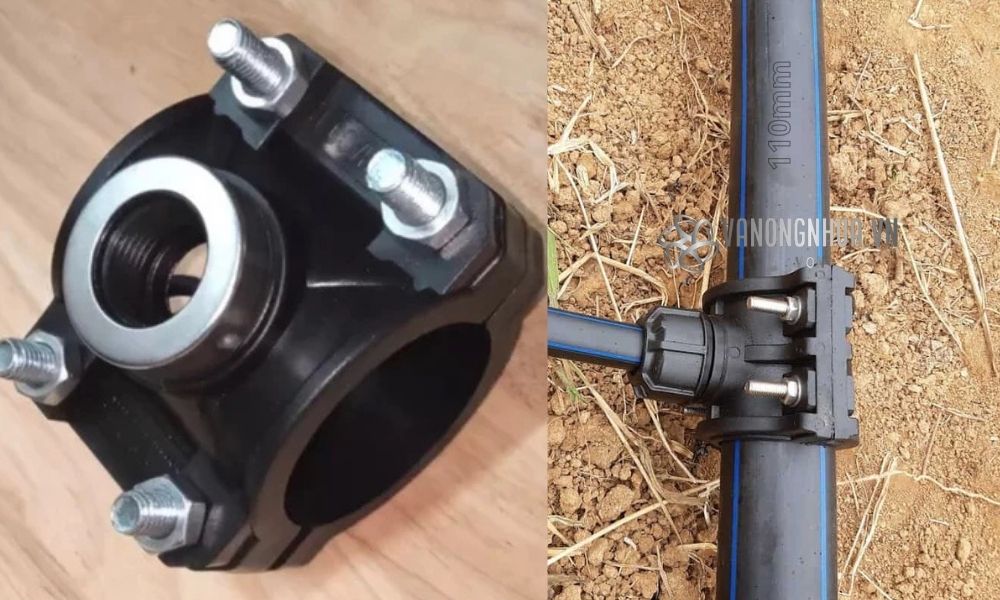 kiểu kết nối đai khởi thủy hdpe 110 63