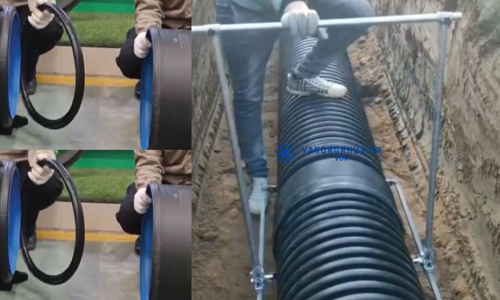 kiểu kết nối ống hdpe 2 vách