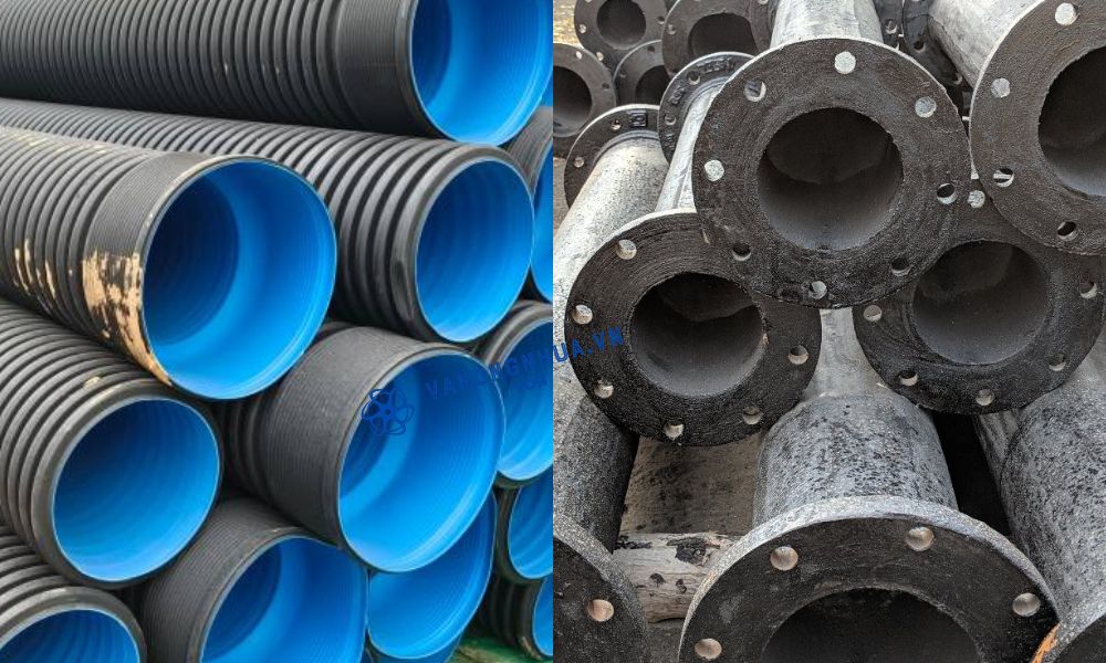 ống hdpe 2 vách bê tông gang
