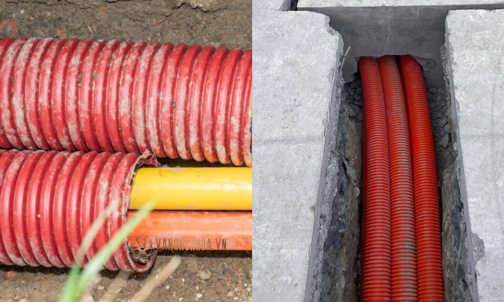 ống nhựa xoắn hdpe 85 65 hệ thống điện