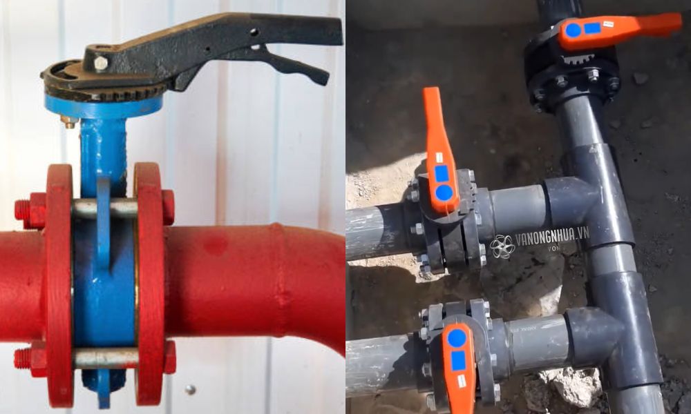 kiểu kết nối lắp đặt van bướm