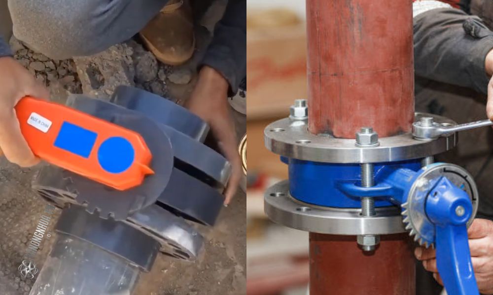 tiến hành lắp đặt van bướm