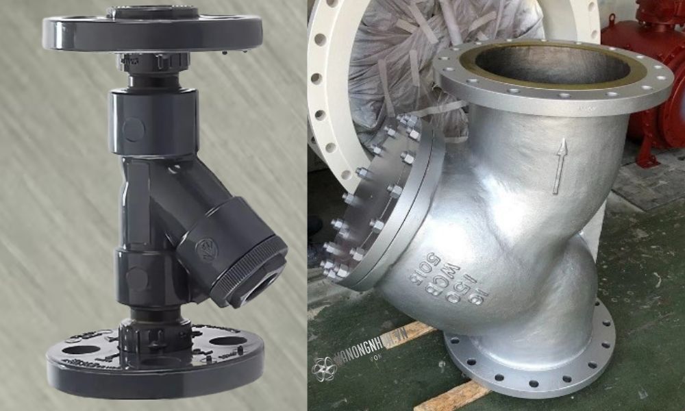 y lọc mặt bích axit