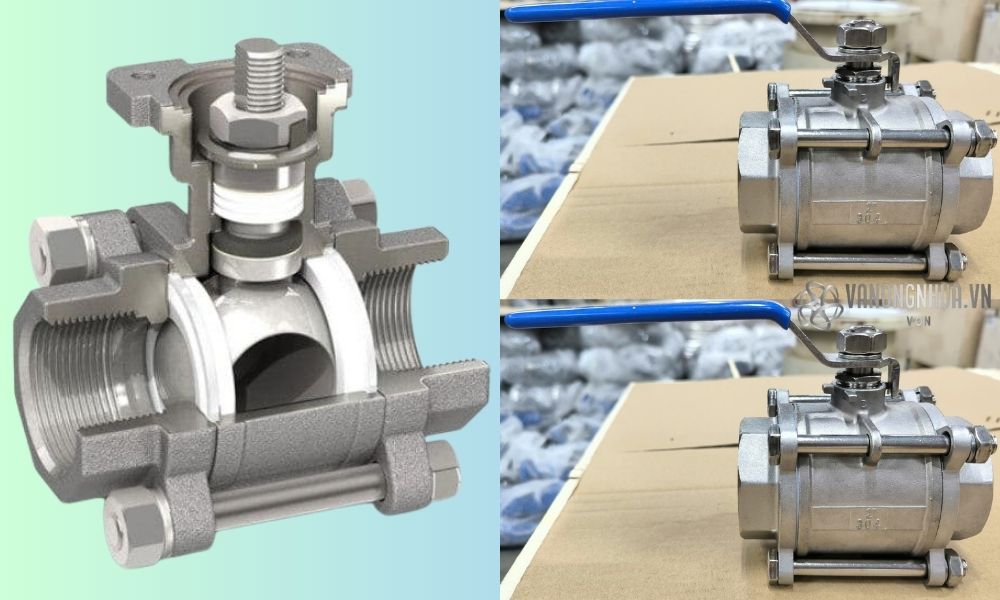 cấu tạo van bi 3 mảnh