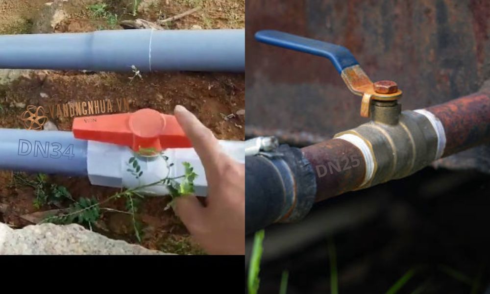 cỡ ống ứng với van bi 34