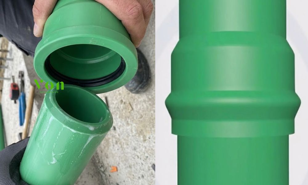 đầu nối gioăng cao su thay vì keo dán ống nhựa chịu nhiệt ppr