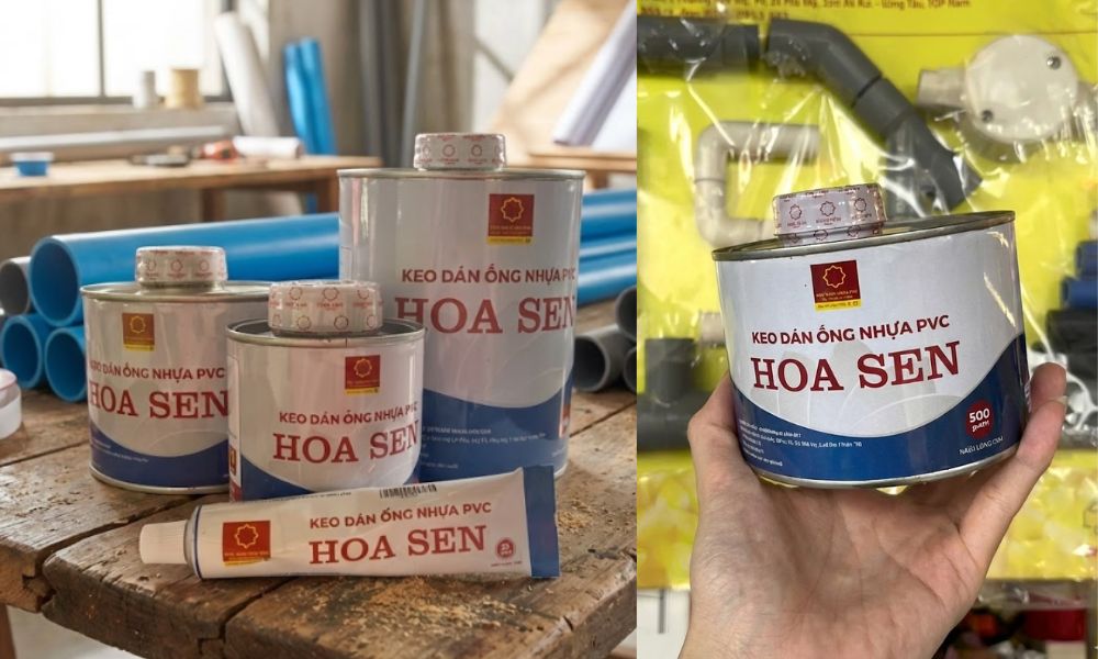 keo dán ống nhựa hoa sen