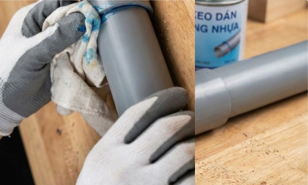 lau sạch keo dán ống nhựa thừa