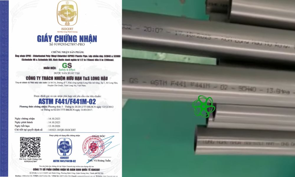 tiêu chuẩn ống gs cpvc sch40