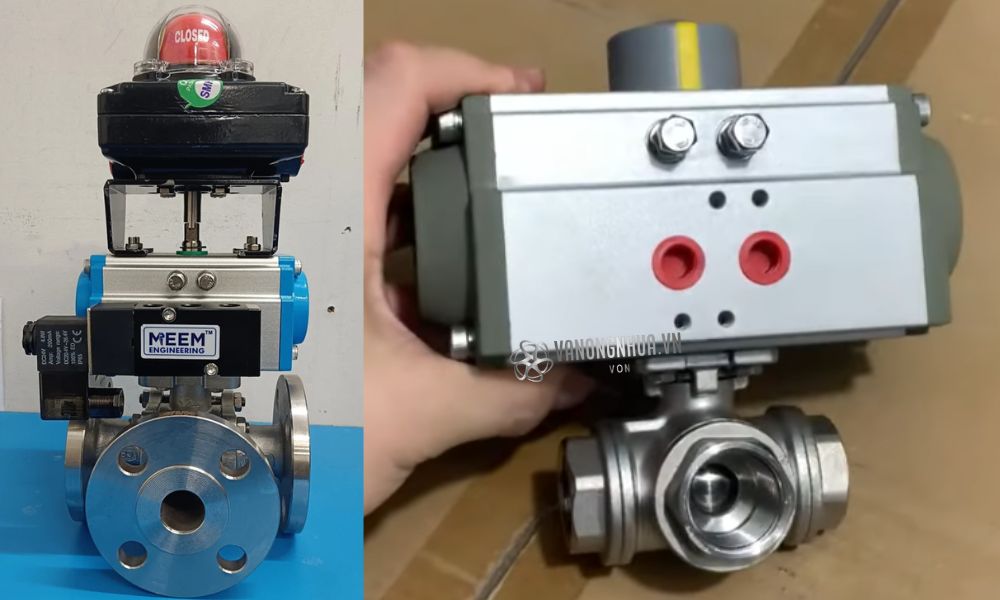 bộ truyền động van 3 ngã khí nén