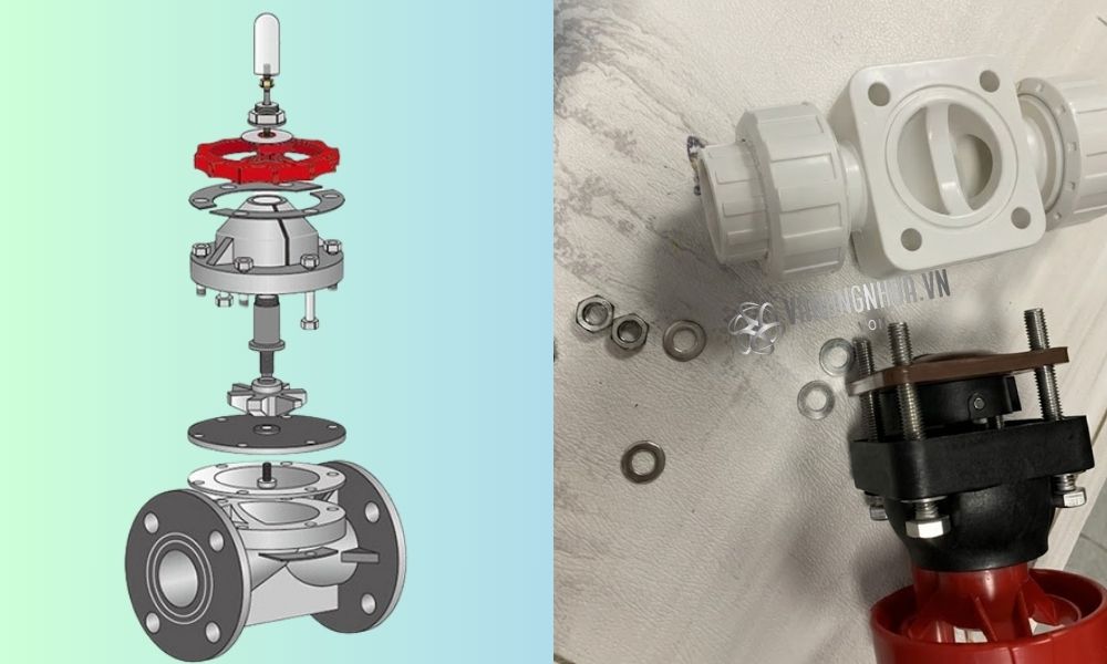 cấu tạo van màng nhựa pph