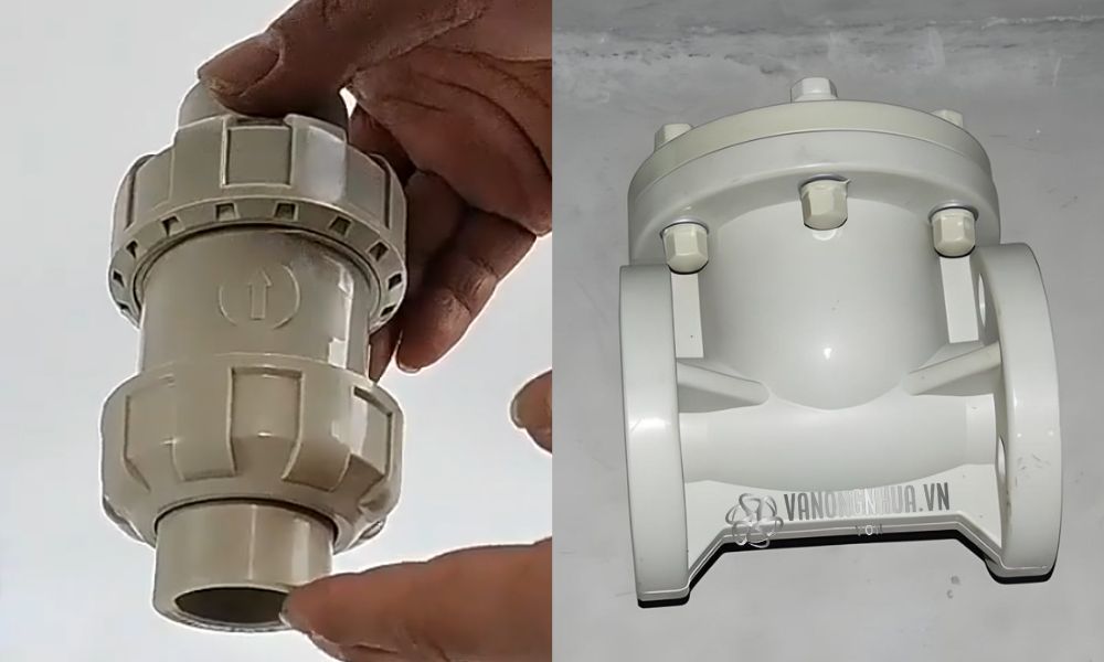 kiểu kết nối van 1 chiều nhựa pph
