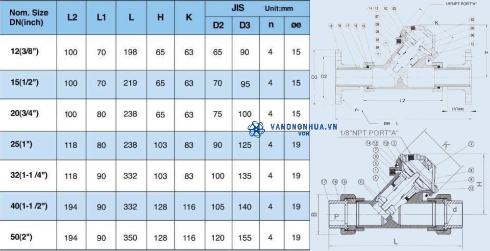 kích thước shieyu yt series jis