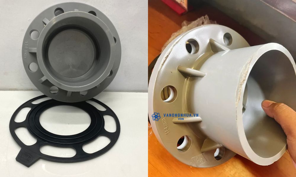 mặt bích pvc 114 liền