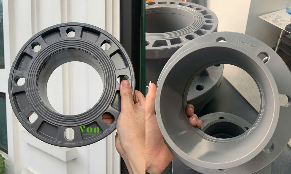 mặt bích pvc 140 dán keo