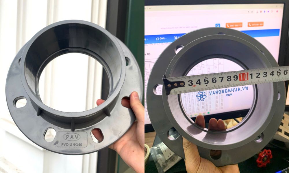 mặt bích pvc 140 là gì