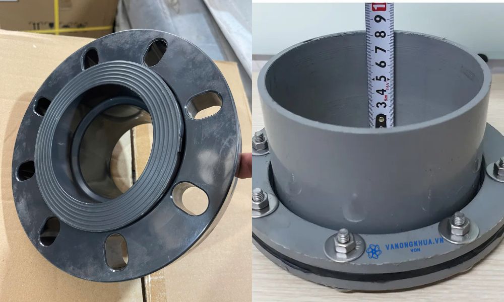 mặt bích pvc 140 rời