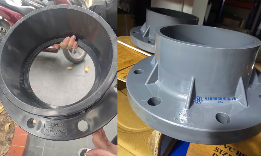 mặt bích pvc 200 dán keo