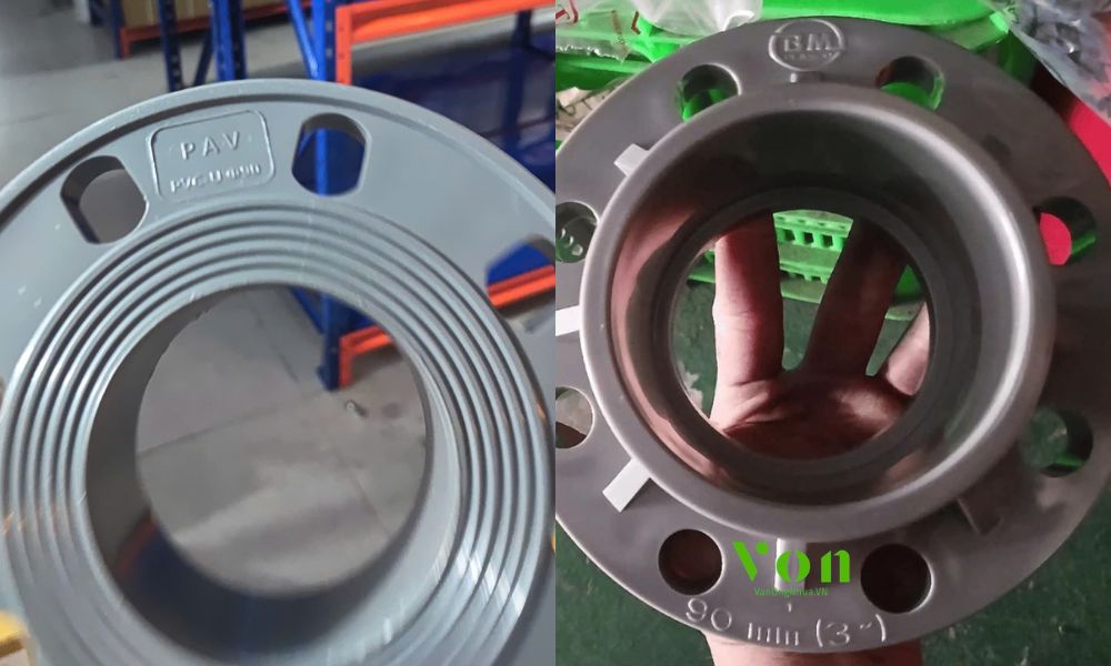 mặt bích pvc 90 lắp ống cỡ bao nhiêu