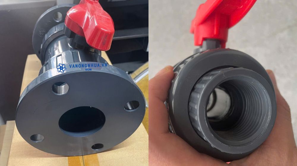 các kiểu ekets nối van bi pvc