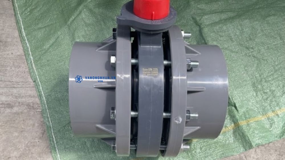 kết nối của van bướm nhựa pvc dn225