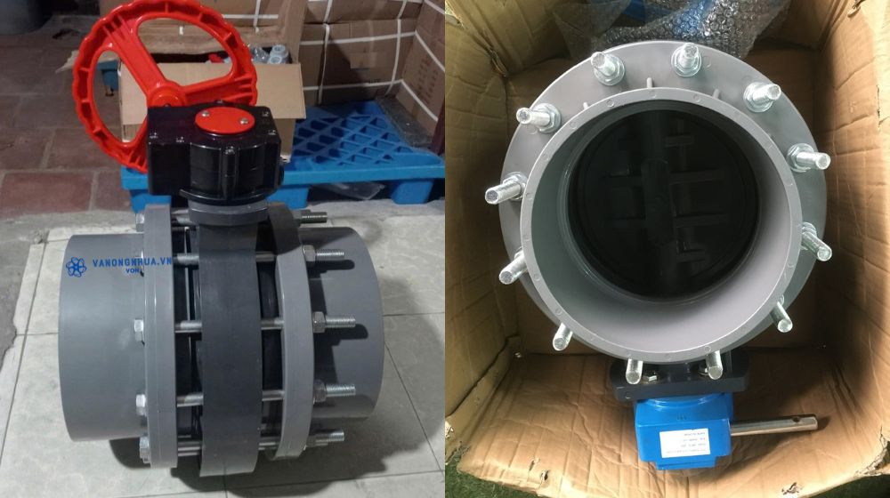 kiểu kết nối của van bướm nhựa pvc dn315