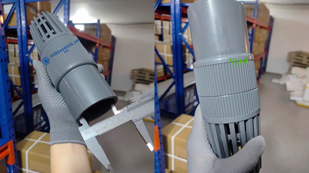 rọ bơm pvc dán keo 60 lắp ống cỡ bao nhiêu