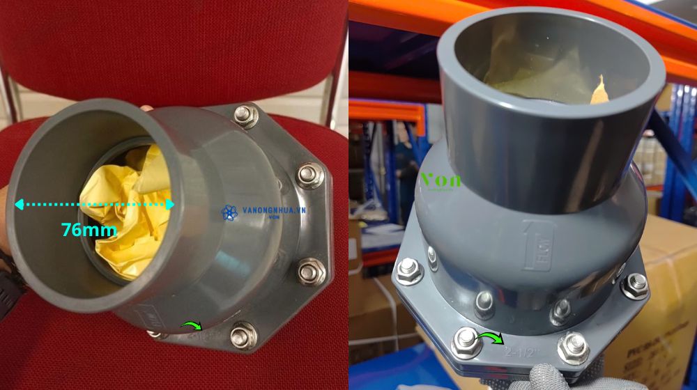 rọ bơm pvc dán keo 76 lắp ống cỡ bao nhêu