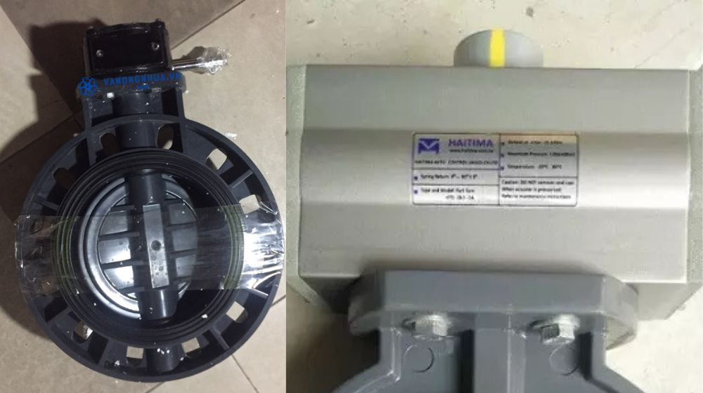van bướm nhựa pvc dn315 khí nén