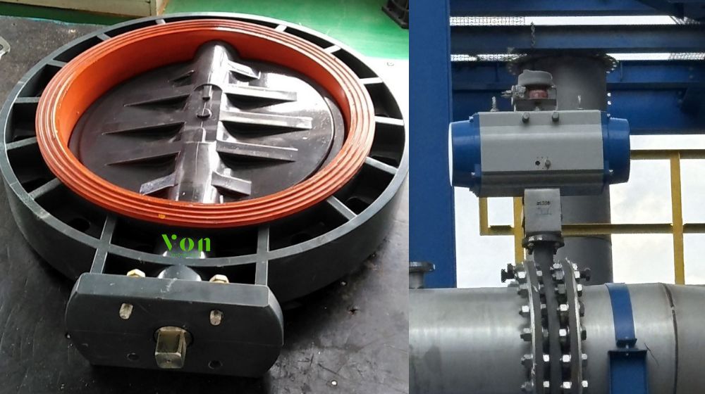 van bướm nhựa pvc dn355 điều khiển tự động