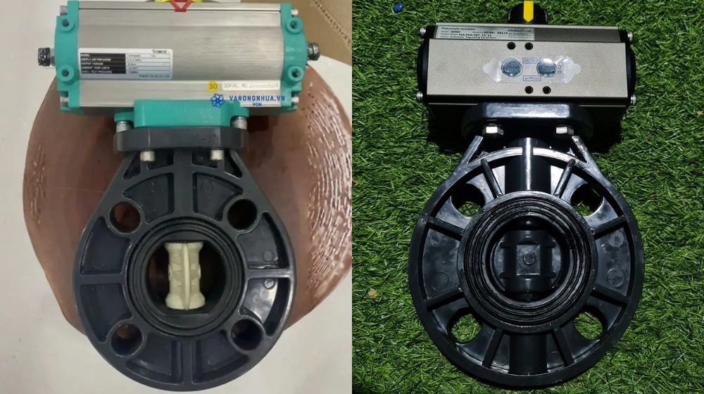 van bướm nhựa pvc dn50 khí nén