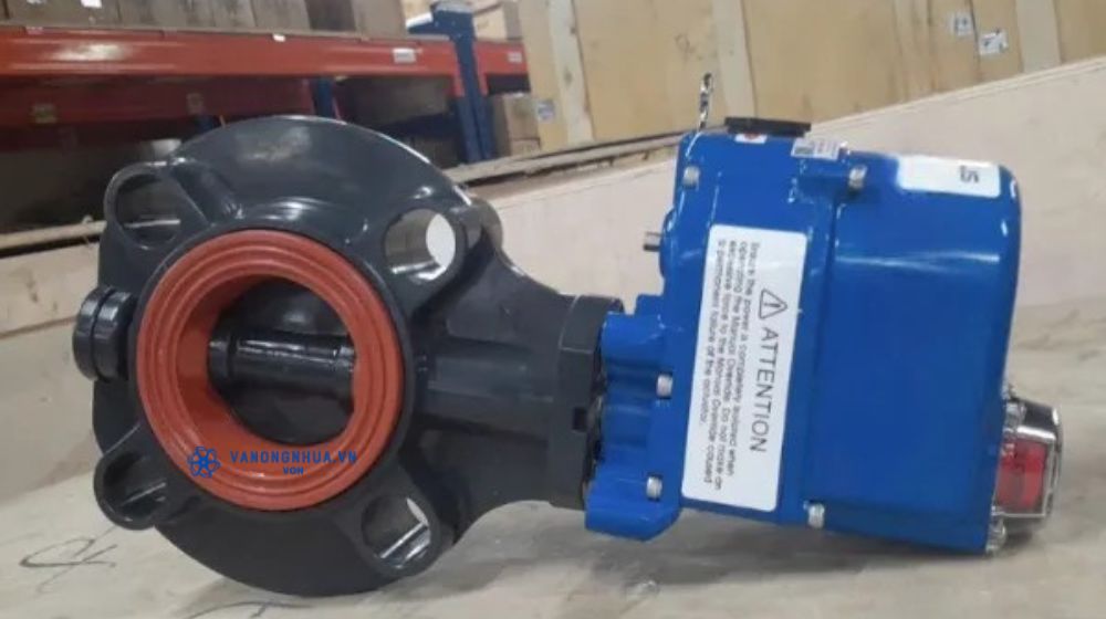 van bướm nhựa pvc dn65 điện