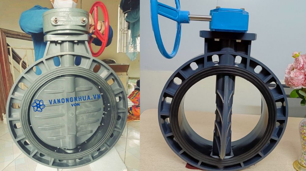 van bướm nhựa tay quay pvc dn400