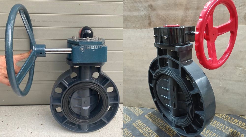 van bướm pvc dn125 tay quay