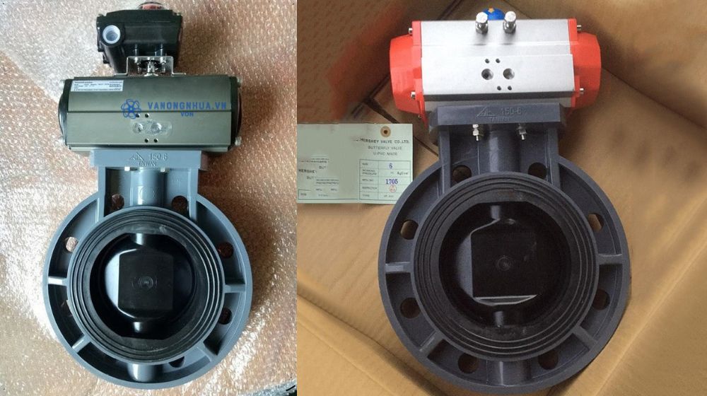 van bướm pvc dn150 dn150 khí nén